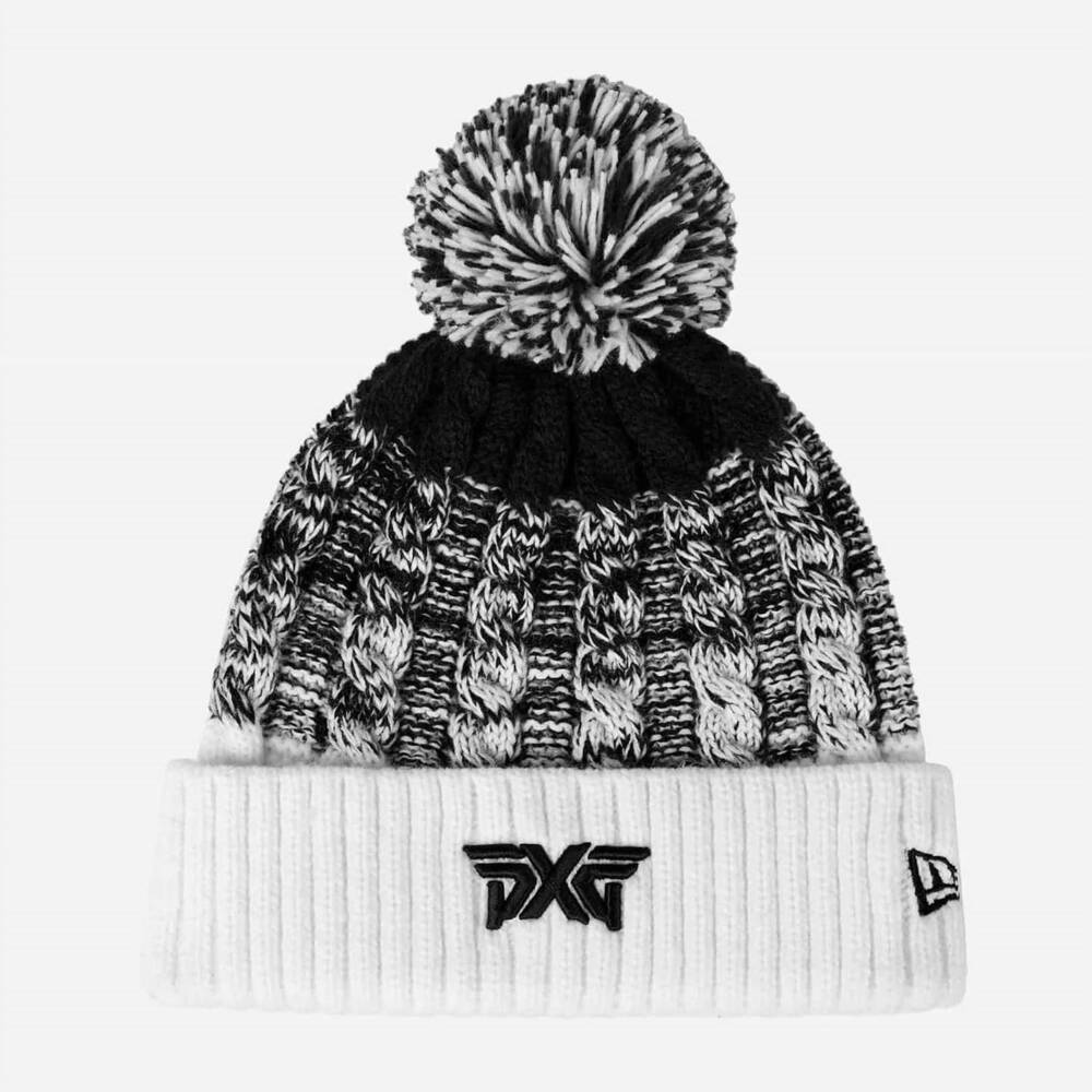 NEW PXG unisex ombre knit pom beanie in white
